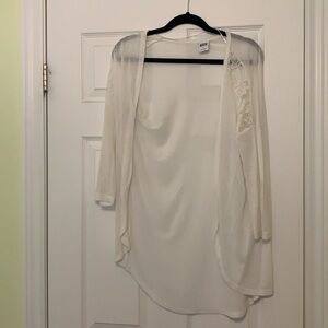 Vero Moda Medium White Lace Trim Cardigan